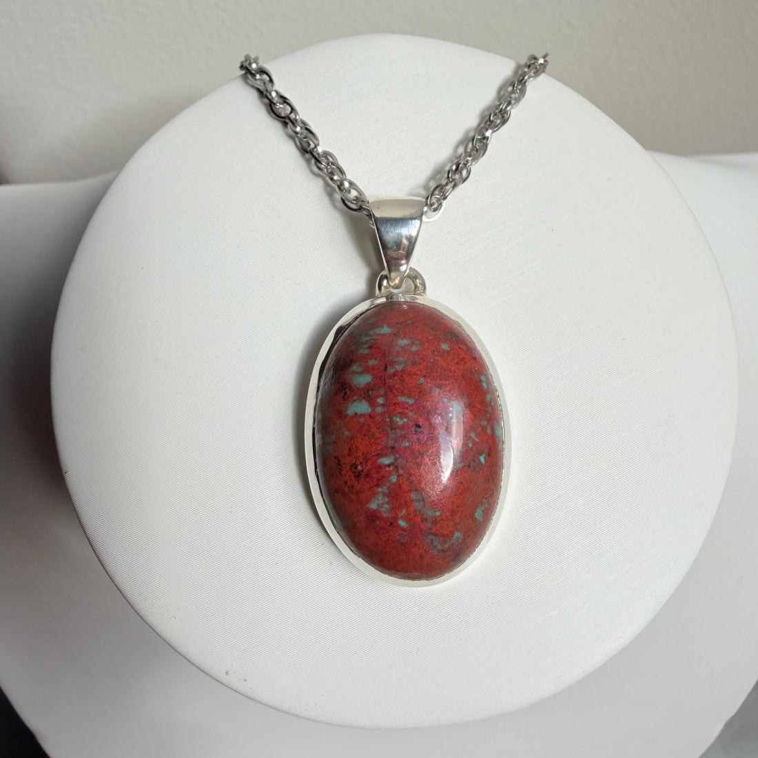 Ciondolo Cuprite e Argento 925 - Ovale