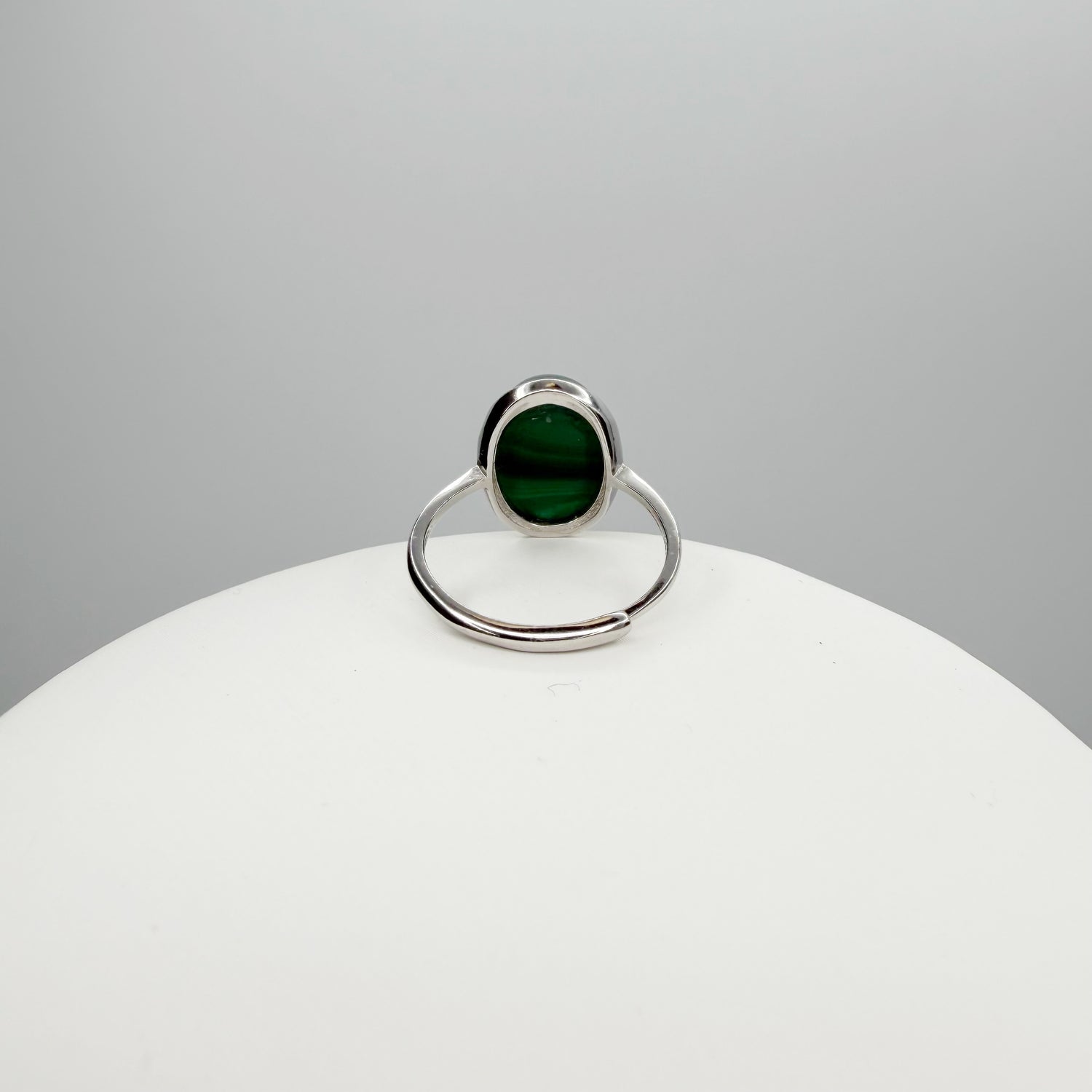 Anello Malachite Ovale - Argento 925