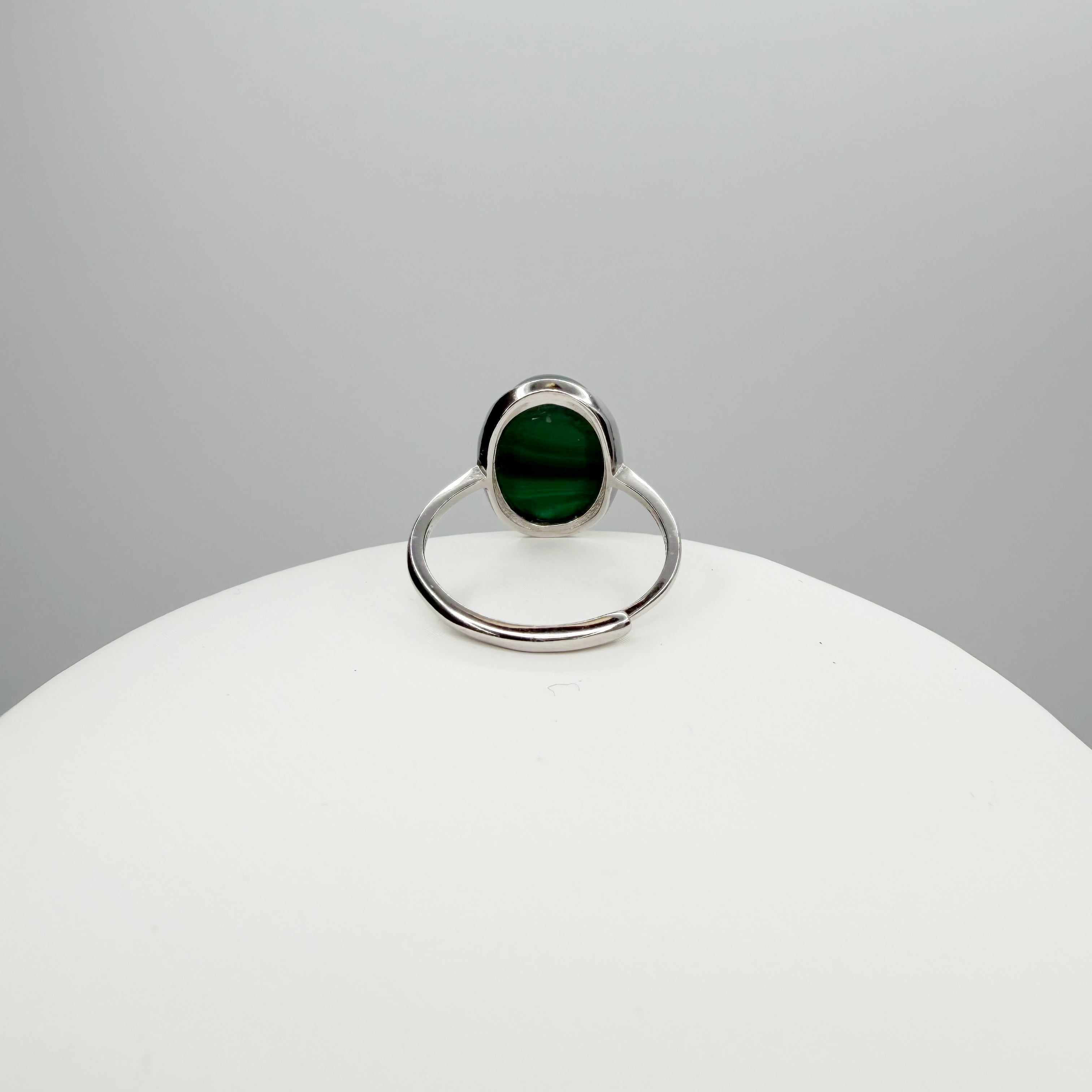 Anello Malachite Ovale - Argento 925