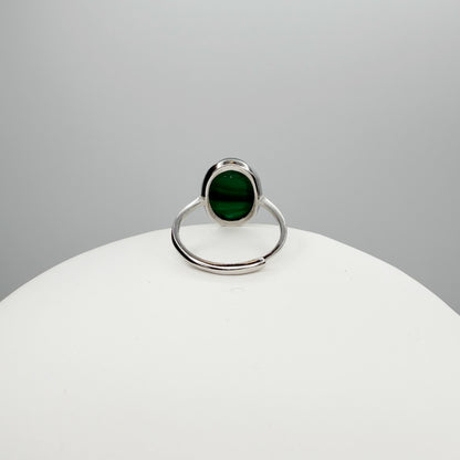 Anello Malachite Ovale - Argento 925