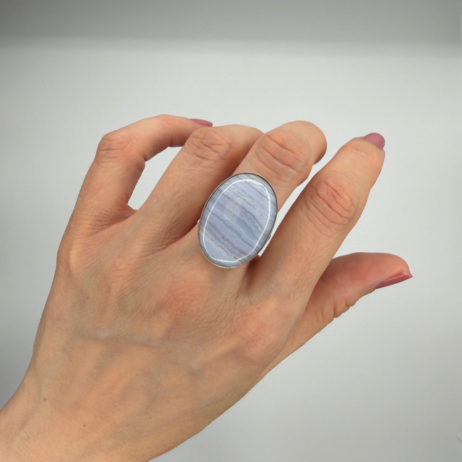 Anello Calcedonio e Argento 925