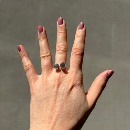 Anello Labradorite e Quarzo Tormalinato - Argento 925