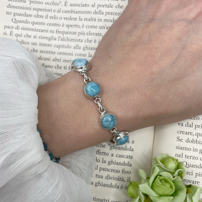 Bracciale Larimar e Argento 925 - tondo