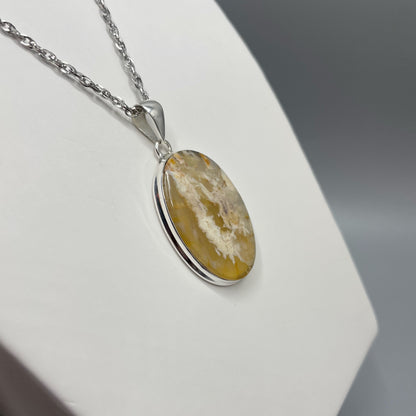 Ciondolo Agata Plume Ovale e Argento 925