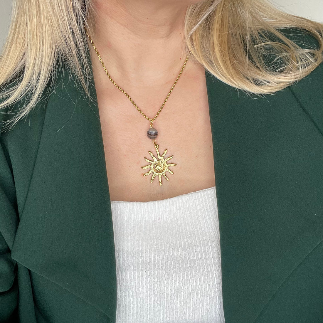 Collana Occhio di Shiva Sunshine - Acciaio inossidabile Gold