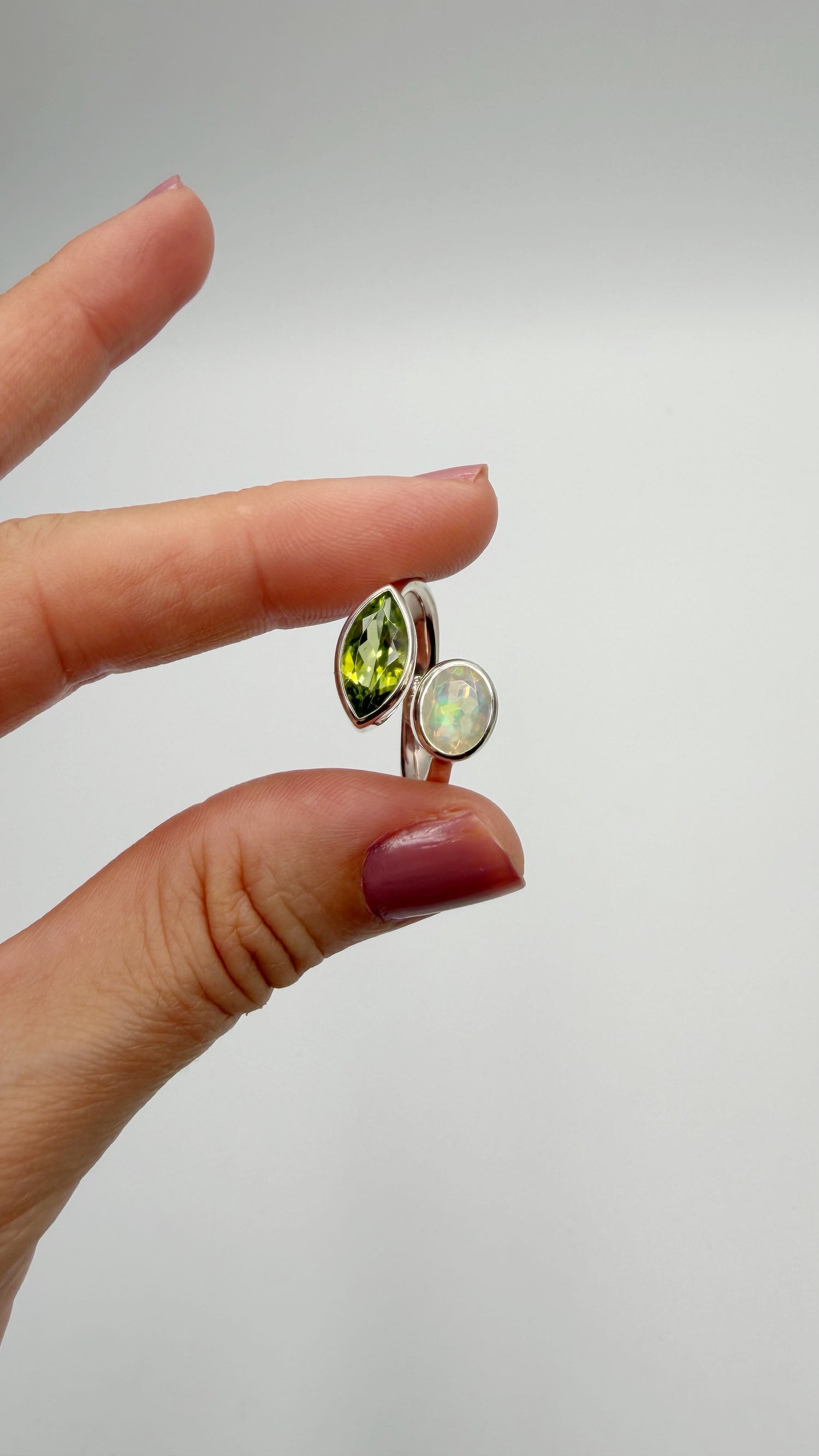 Anello Peridoto e Opale Etiope - Argento 925