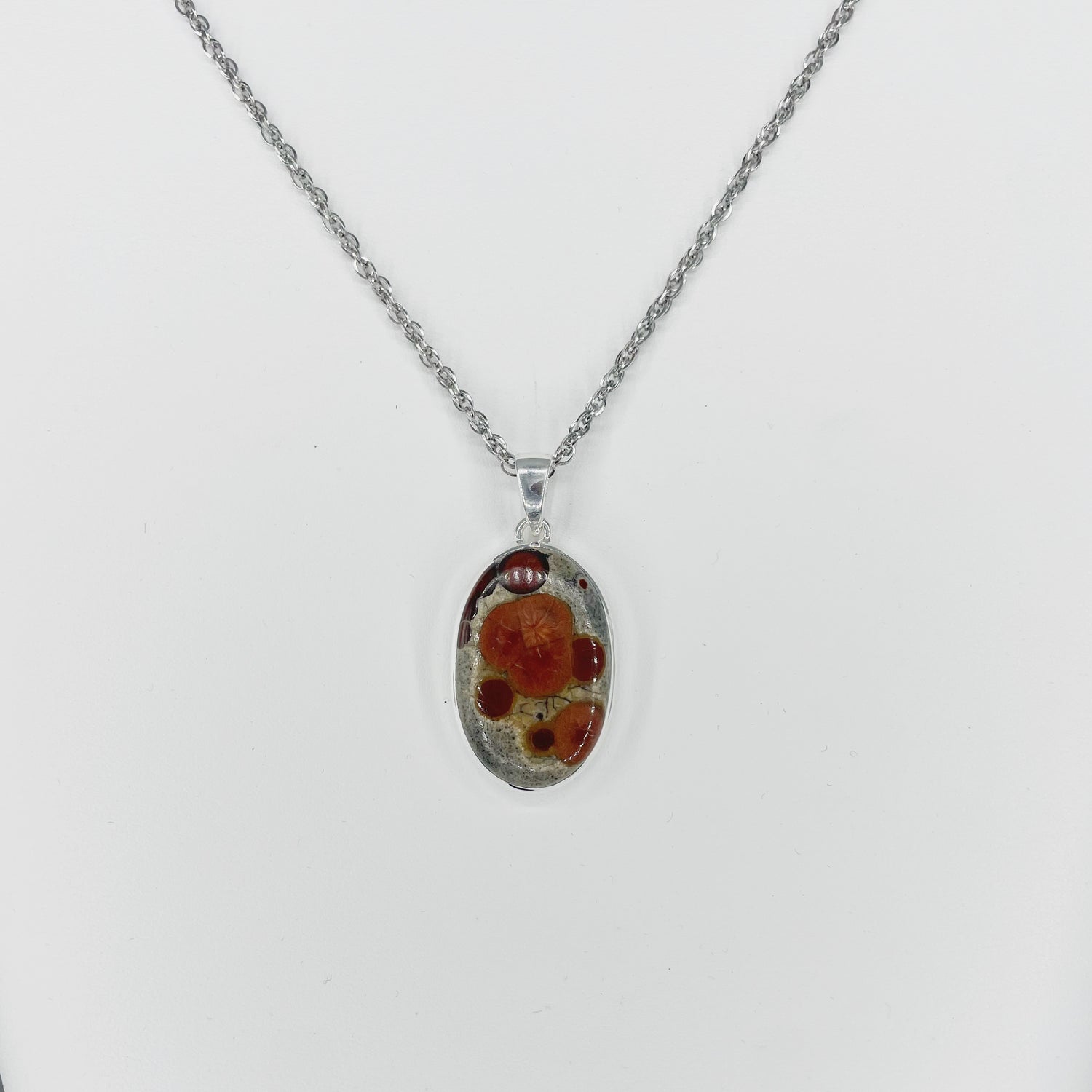 Ciondolo Ossidiana Peanut Ovale - Argento 925