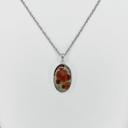 Ciondolo Ossidiana Peanut Ovale - Argento 925