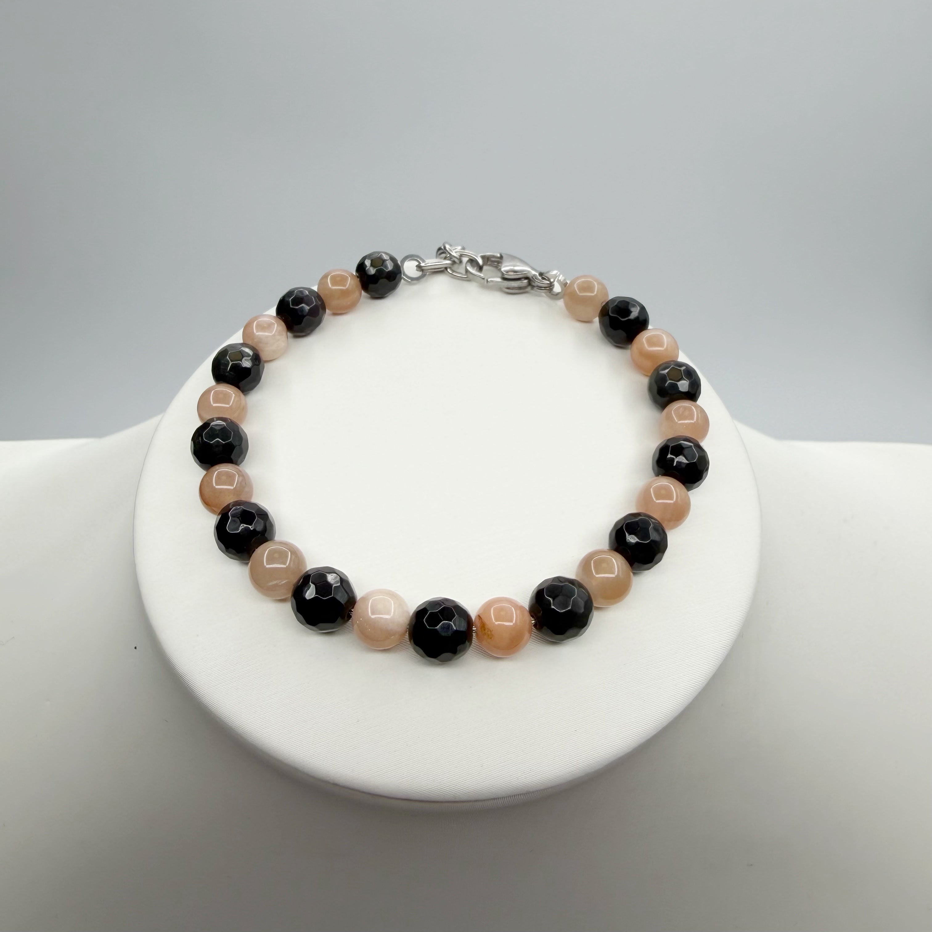 Bracciale "Chiudi col Passato" - Ossidiana e Pietra di Luna - LIMITED EDITION