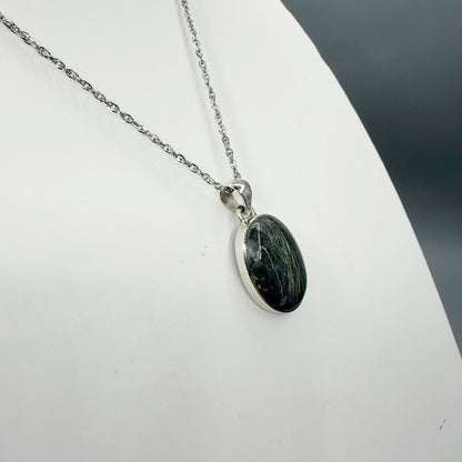 Ciondolo Pirite Feather (piuma) - Argento 925