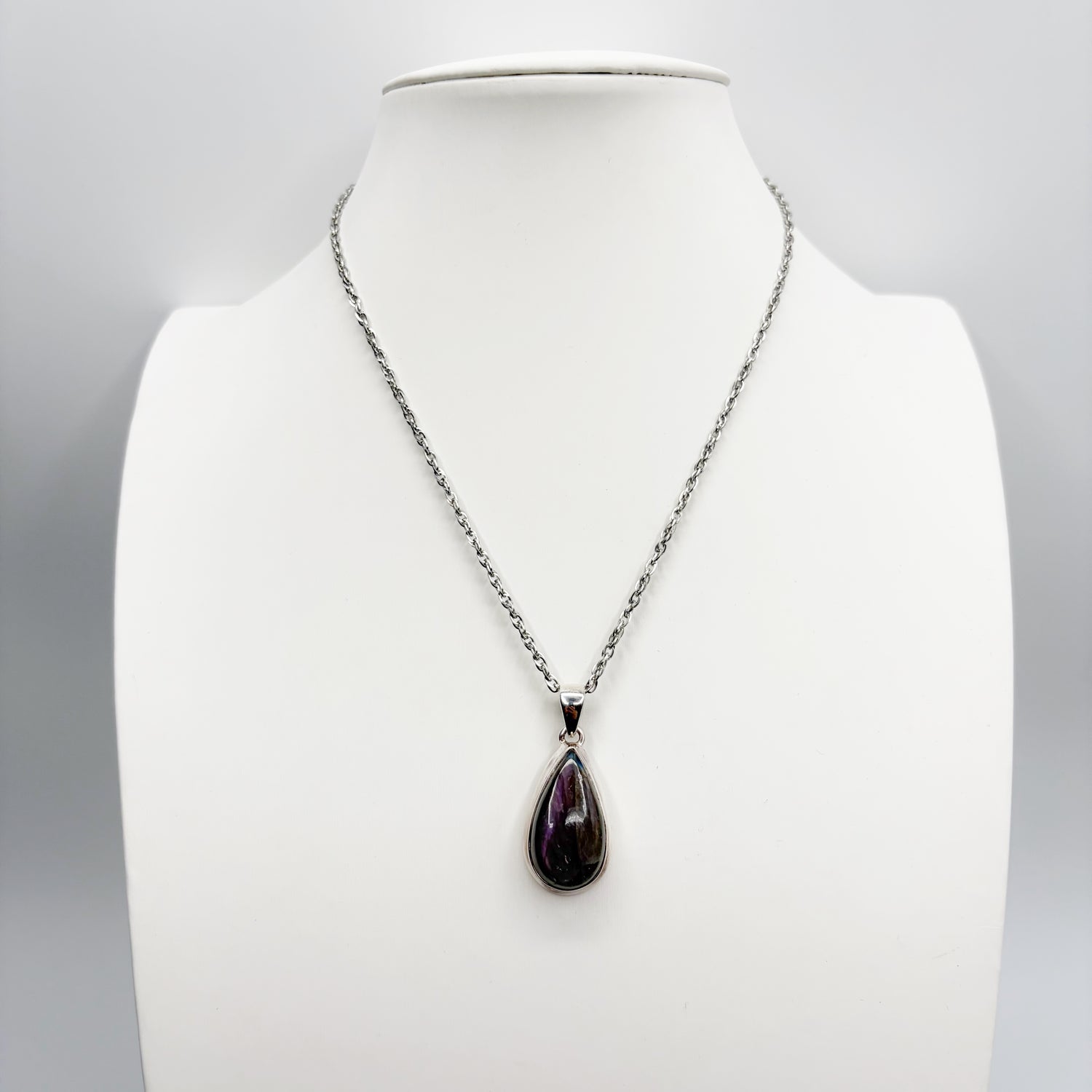 Ciondolo Labradorite Viola - Argento 925 - a goccia