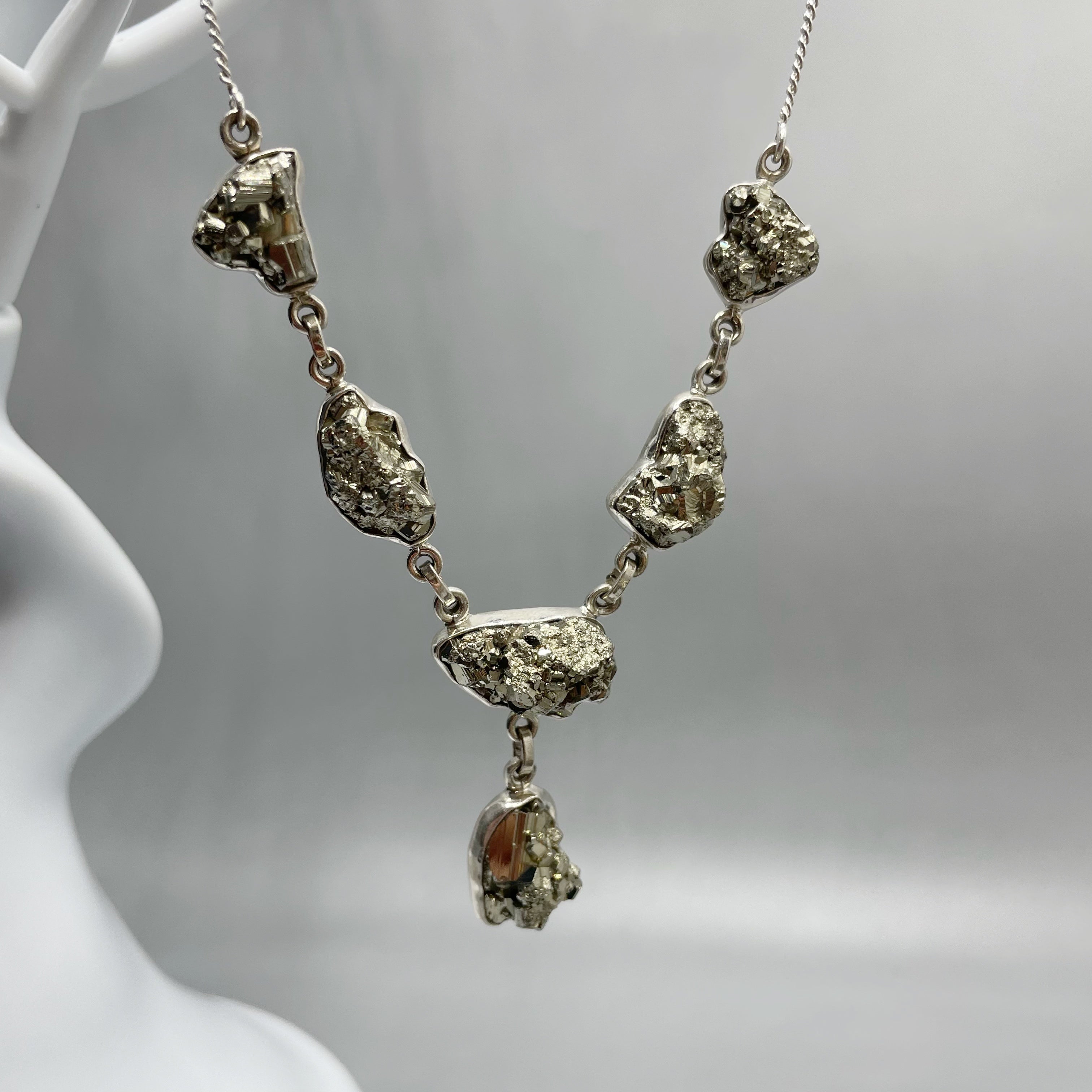 Collana Pirite Grezza - Argento 925