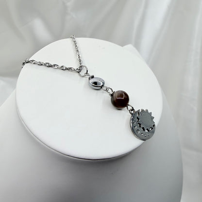 Collana Joy - Pietra di Luna nera ed Ematite