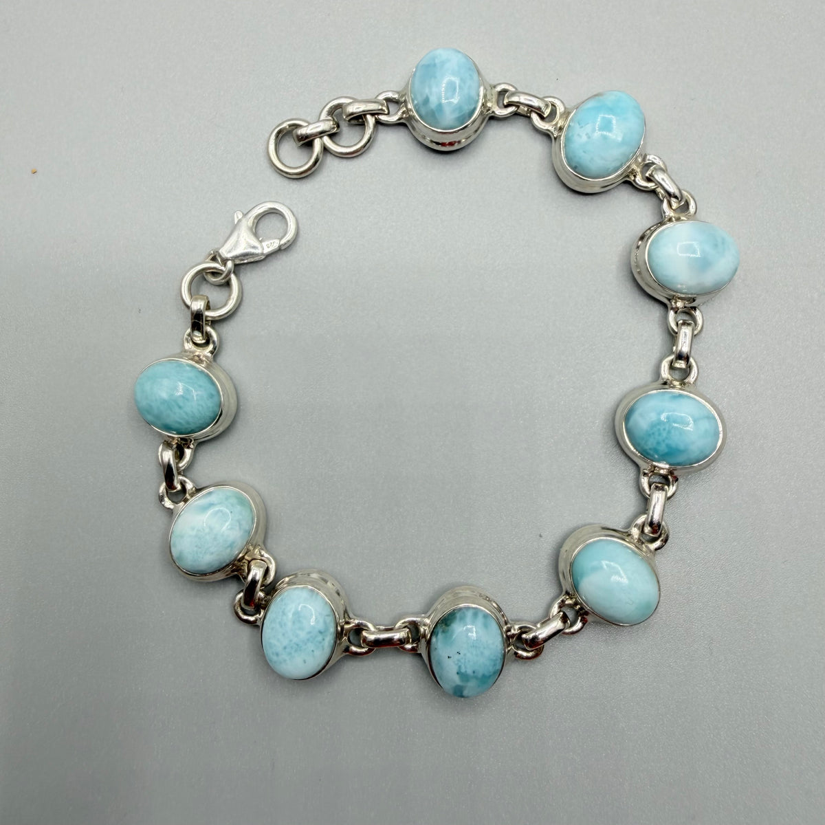 Bracciale Larimar e Argento 925 - Ovale