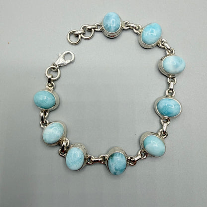 Bracciale Larimar e Argento 925 - Ovale