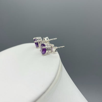 Set Ametista - Ciondolo e Orecchini, Argento 925