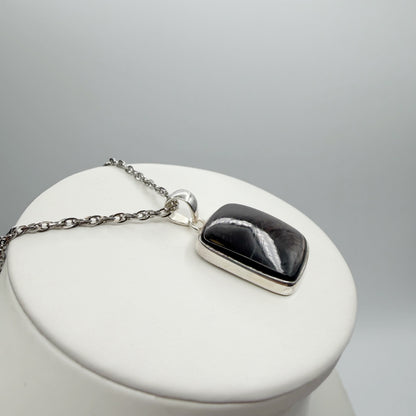 Ciondolo Iperstene Argento 925 - Rettangolare