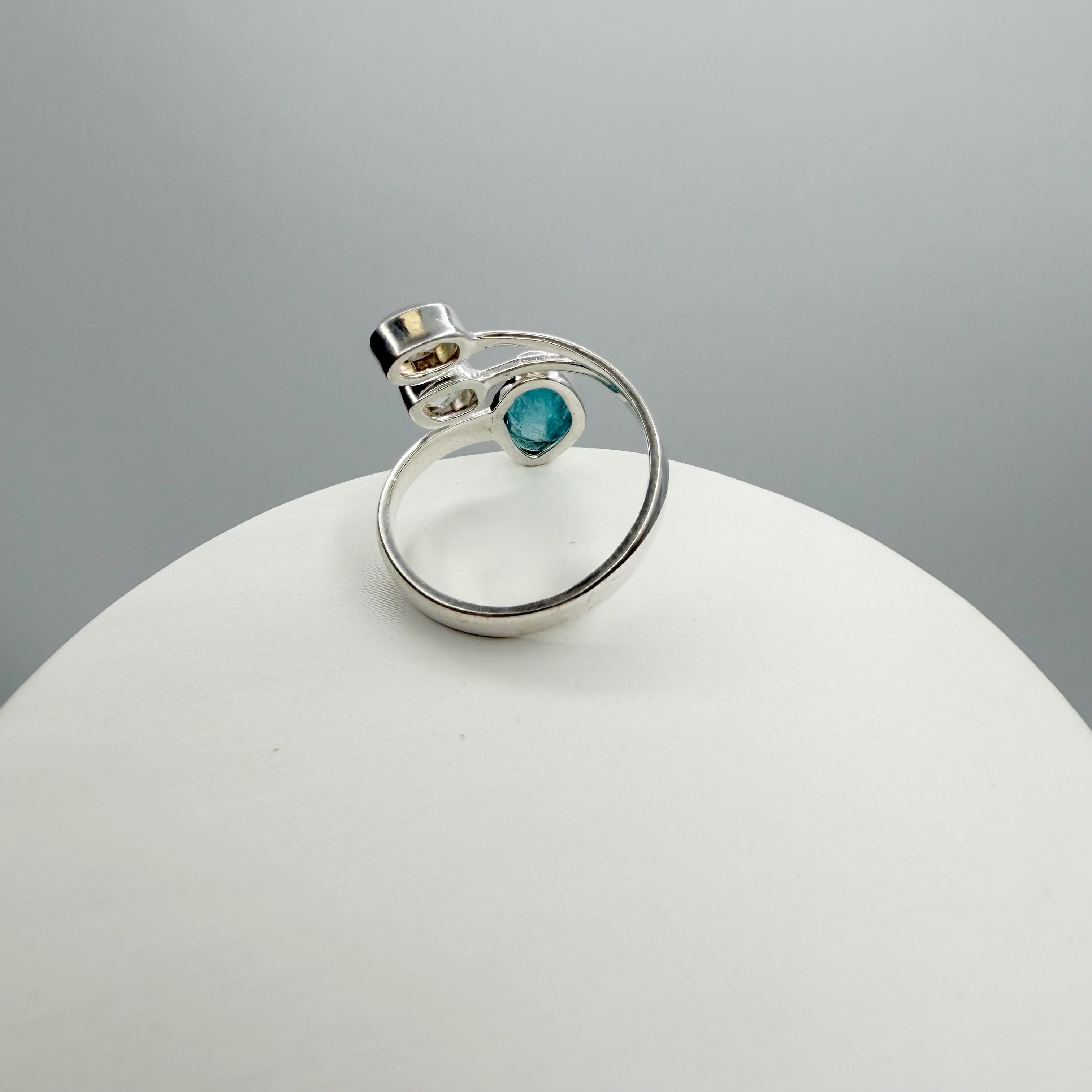 Anello Apatite, Labradorite, Herkimer - Argento 925