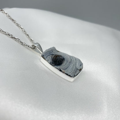 Ciondolo Desert Druzy Rettangolare - Argento 925