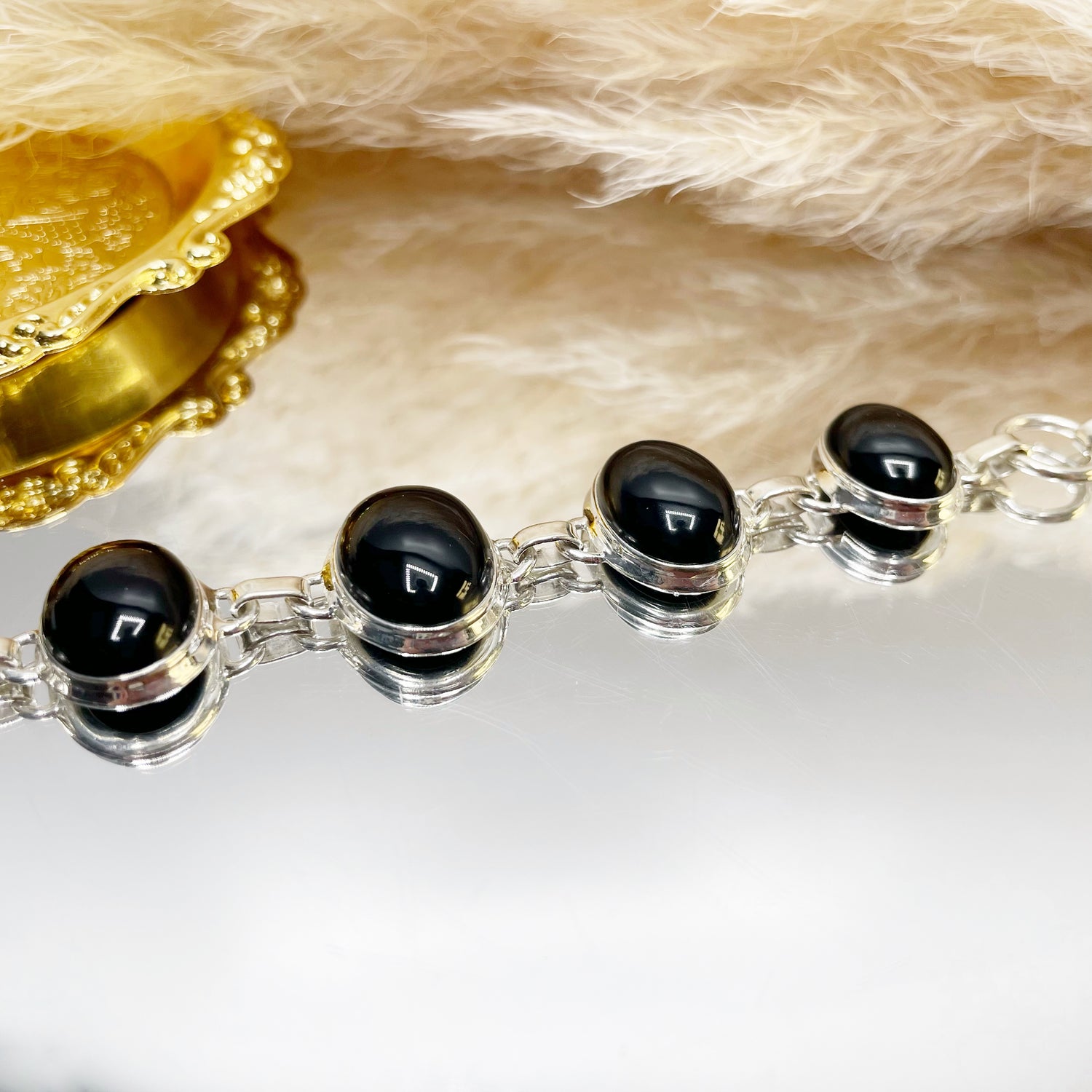 Bracciale Onice Ovale - Argento 925