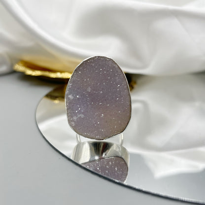 Anello Drusa di Quarzo Lavanda e Argento 925