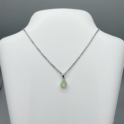 Ciondolo Opale Etiope Sfaccettato Goccia - Argento 925