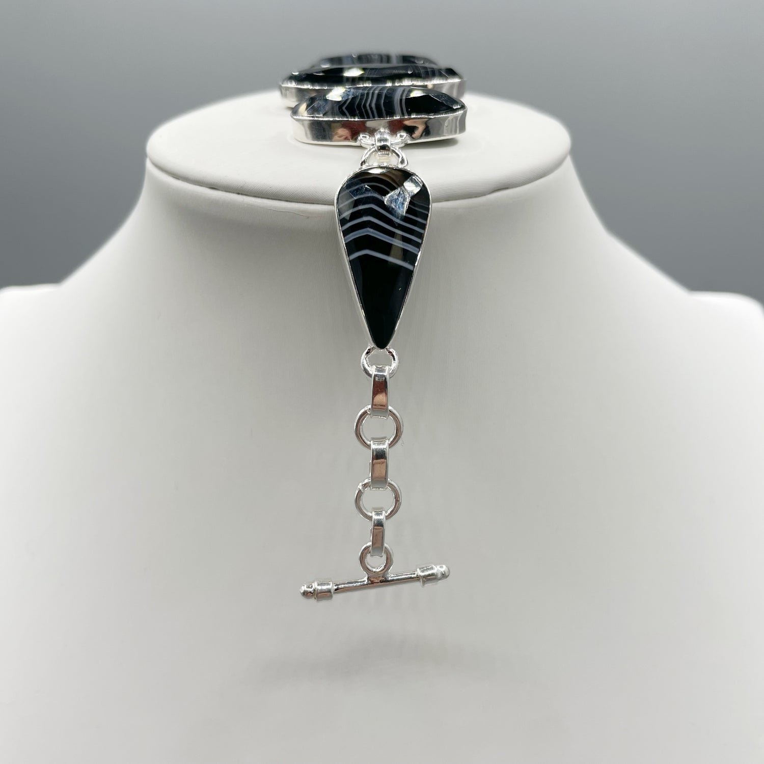 Bracciale Agata Nera e Argento 925