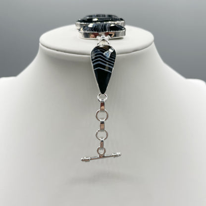 Bracciale Agata Nera e Argento 925