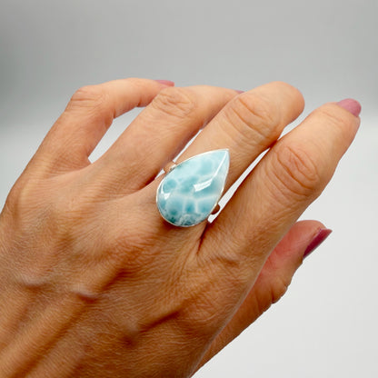 Anello Larimar Argento 925 - a Goccia
