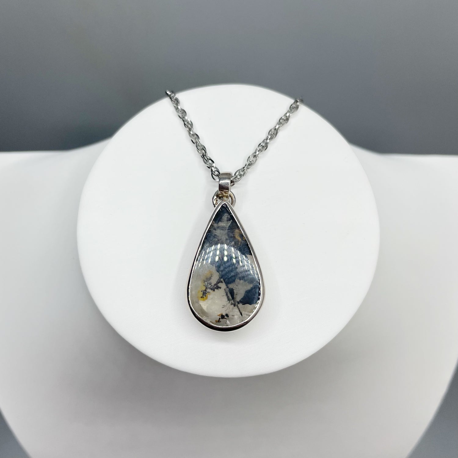 Ciondolo Agata Muschiata e Quarzo Dendritico - Argento 925