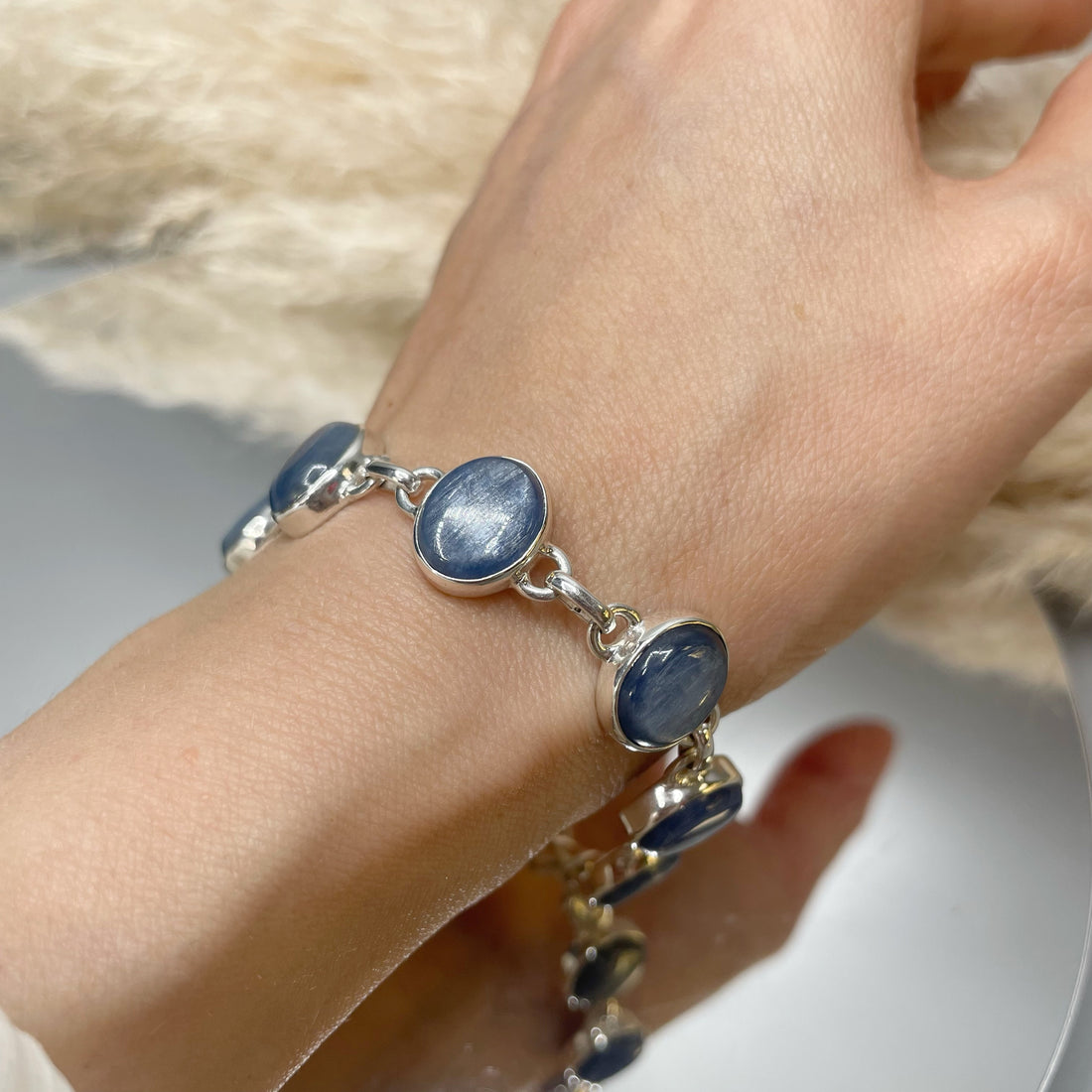 Bracciale Cianite e Argento 925 - Ovale