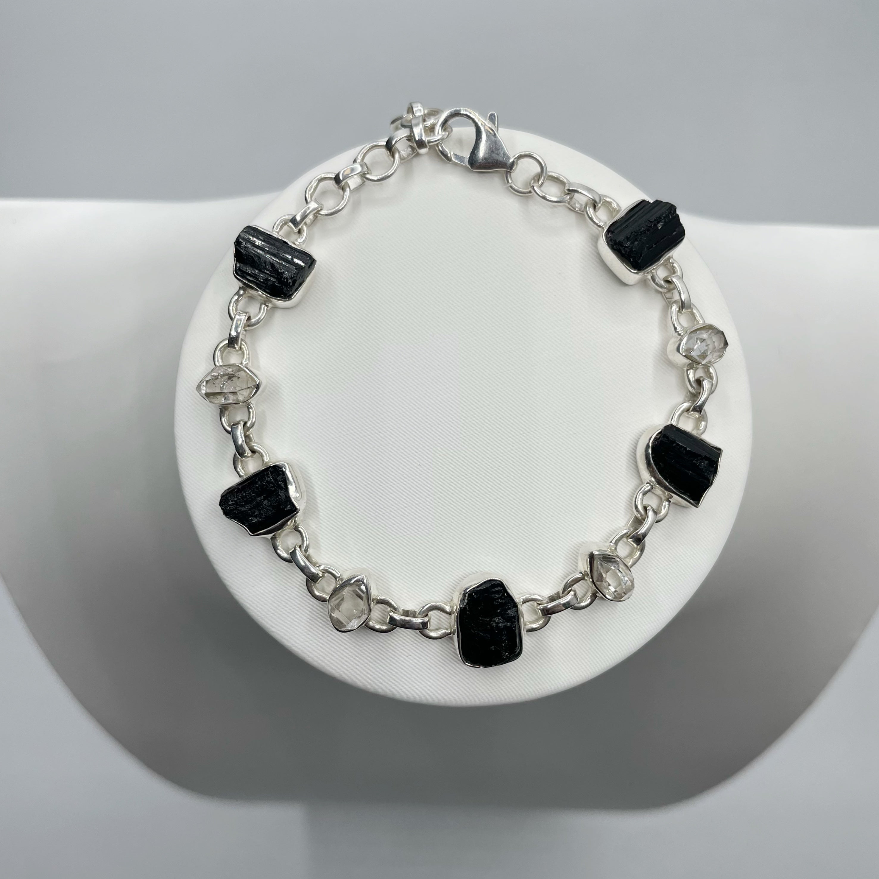 Bracciale Tormalina e Diamante Herkimer - Argento 925