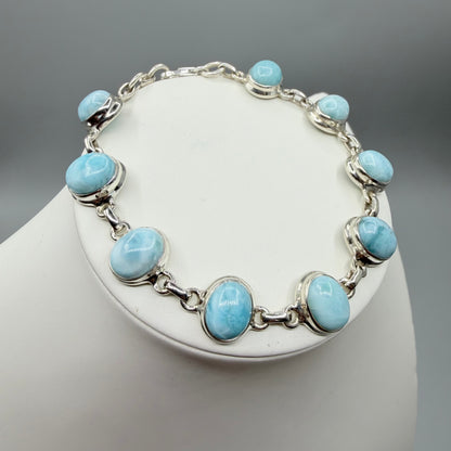 Bracciale Larimar e Argento 925 - Ovale