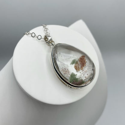 Ciondolo Lodolite intarsiato a Mano - Argento 925