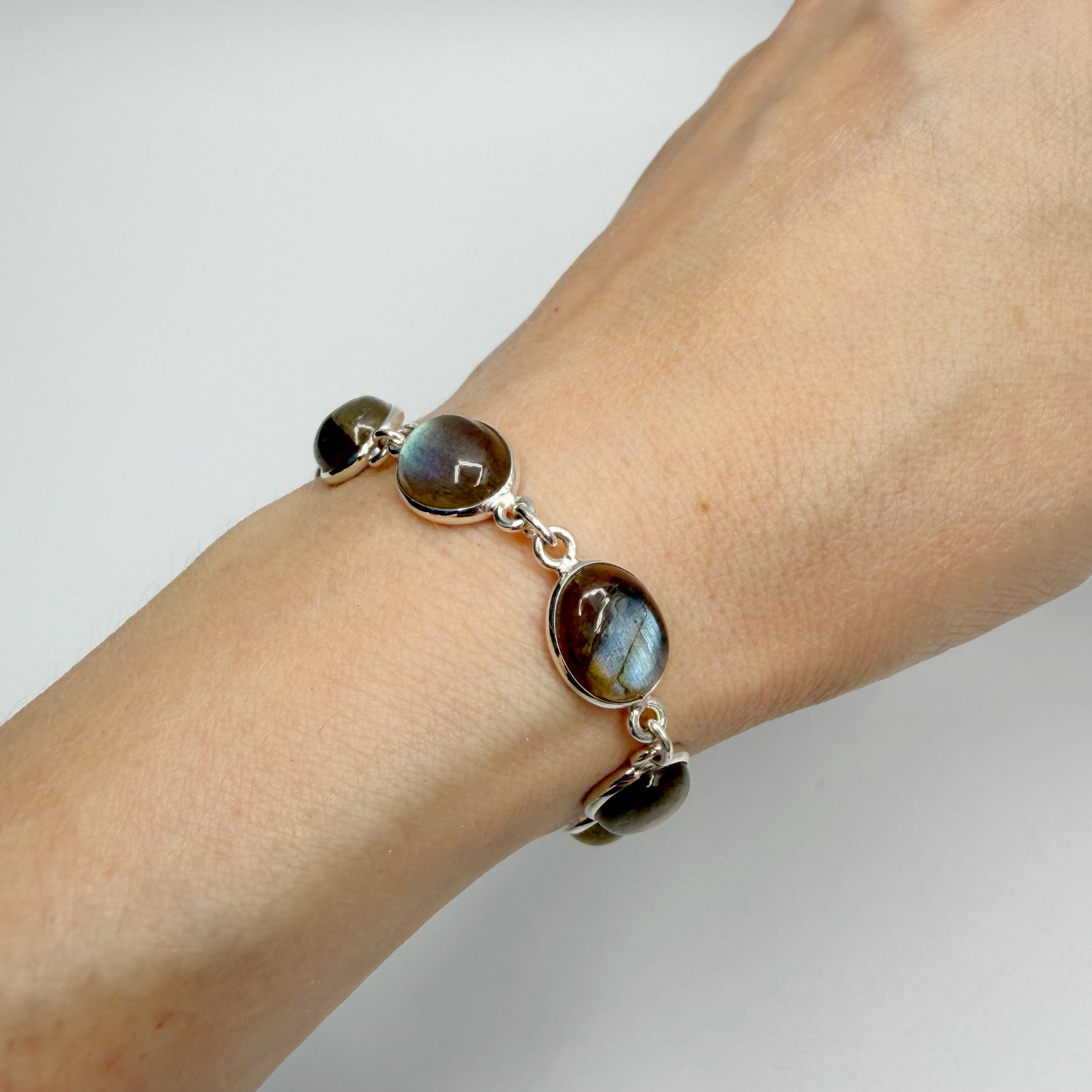 Bracciale Labradorite e Argento 925 - Ovale