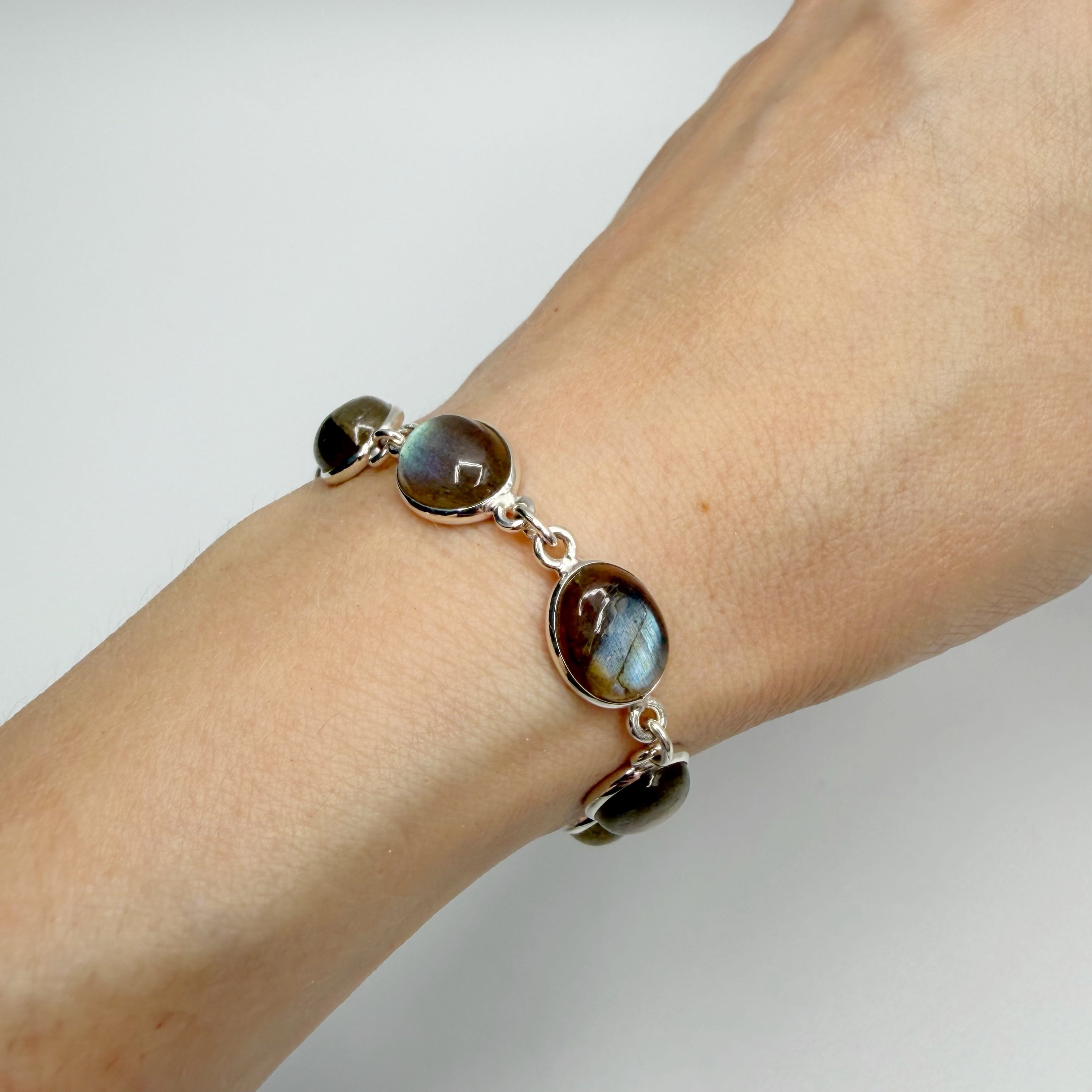 Bracciale Labradorite e Argento 925 - Ovale