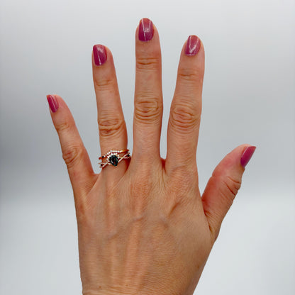 Doppio Anello Agata Muschiata GOLD | Argento 925 placcato oro 14k - NON REGOLABILE