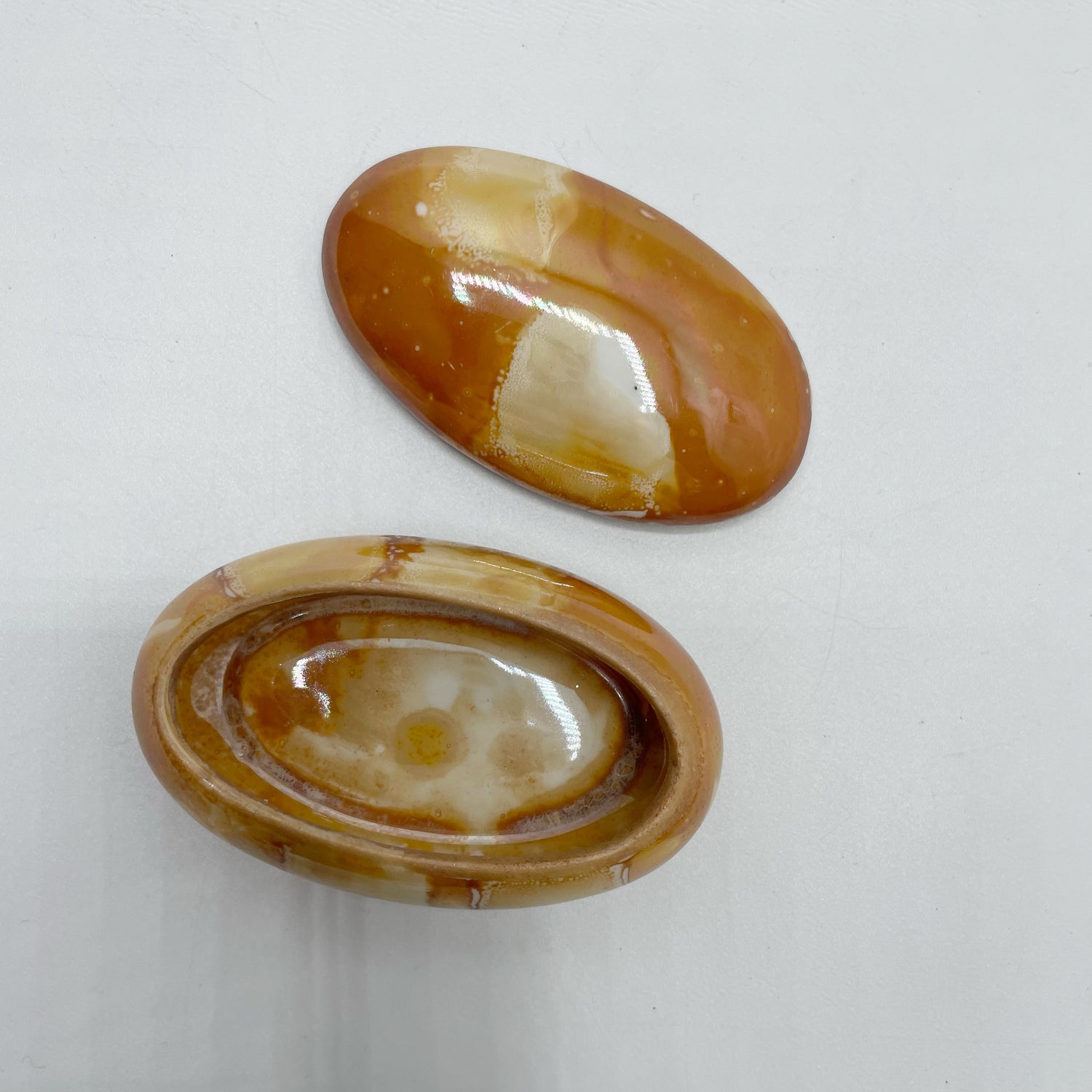 Portagioie Mignon, porcellana dipinta a mano - Arancio