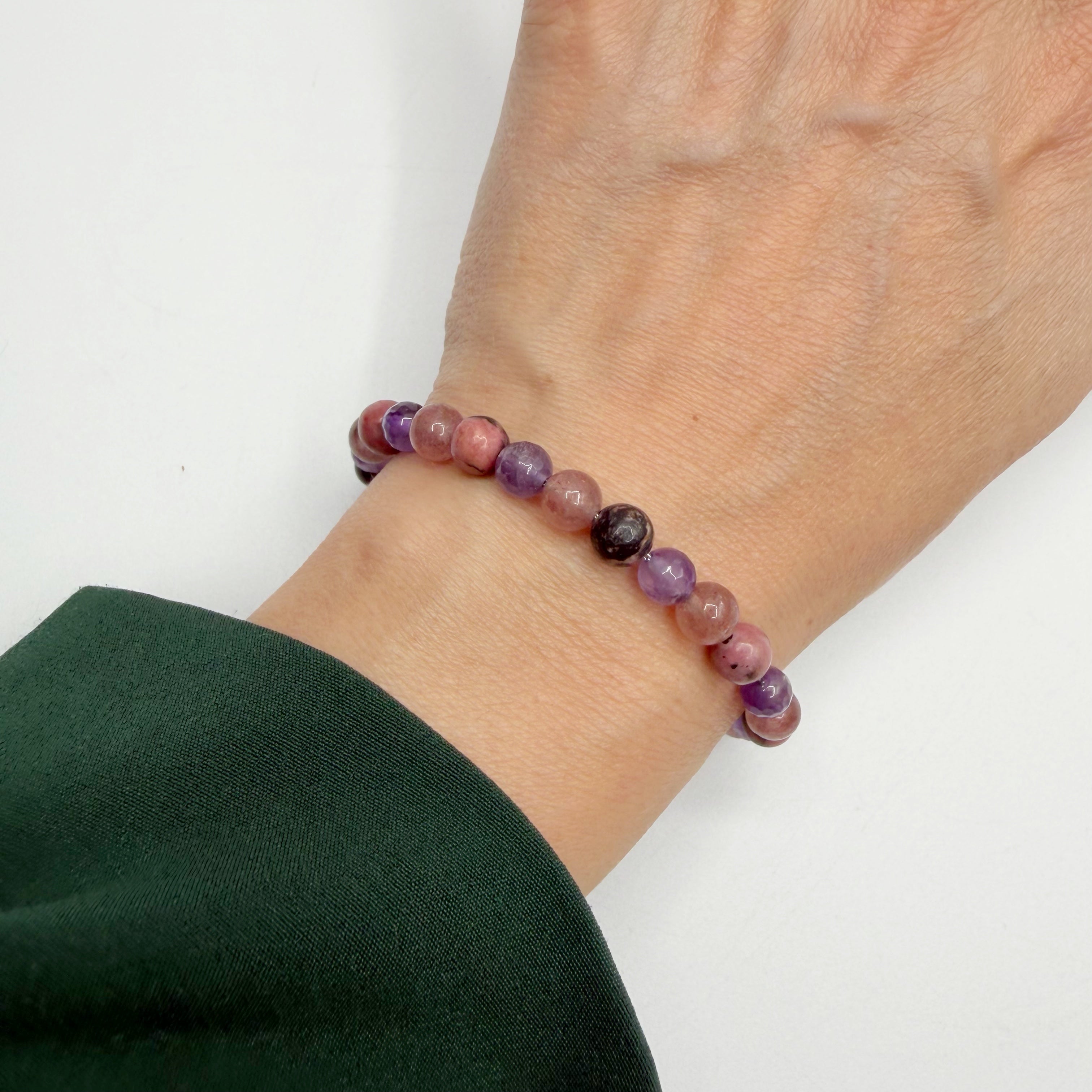 Bracciale Love &amp; Harmony - Quarzo Fragola, Rodonite, Ametista - LIMITED EDITION