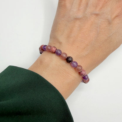 Bracciale Love &amp; Harmony - Quarzo Fragola, Rodonite, Ametista - LIMITED EDITION