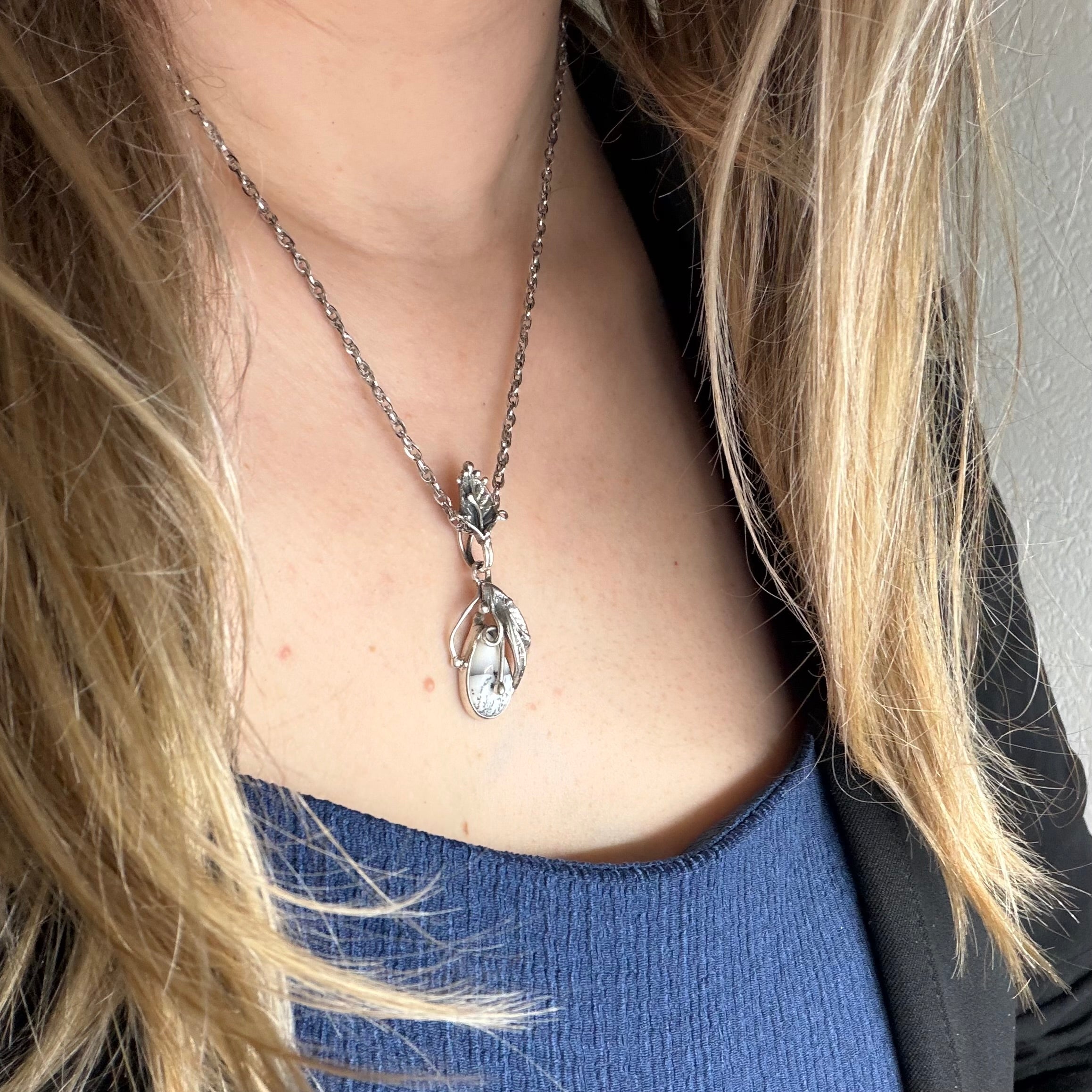Ciondolo Opale Dendritico e Argento 925