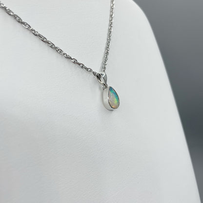 Ciondolo Opale Etiope Sfaccettato Goccia - Argento 925