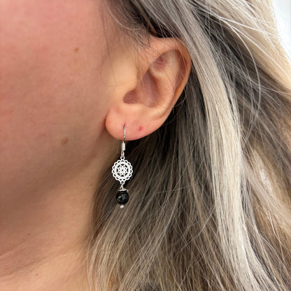 Orecchini Protezione - Ossidiana