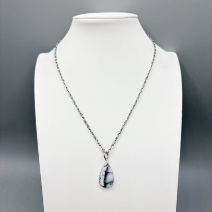 Ciondolo Opale Dendritico e Argento 925 - a Goccia