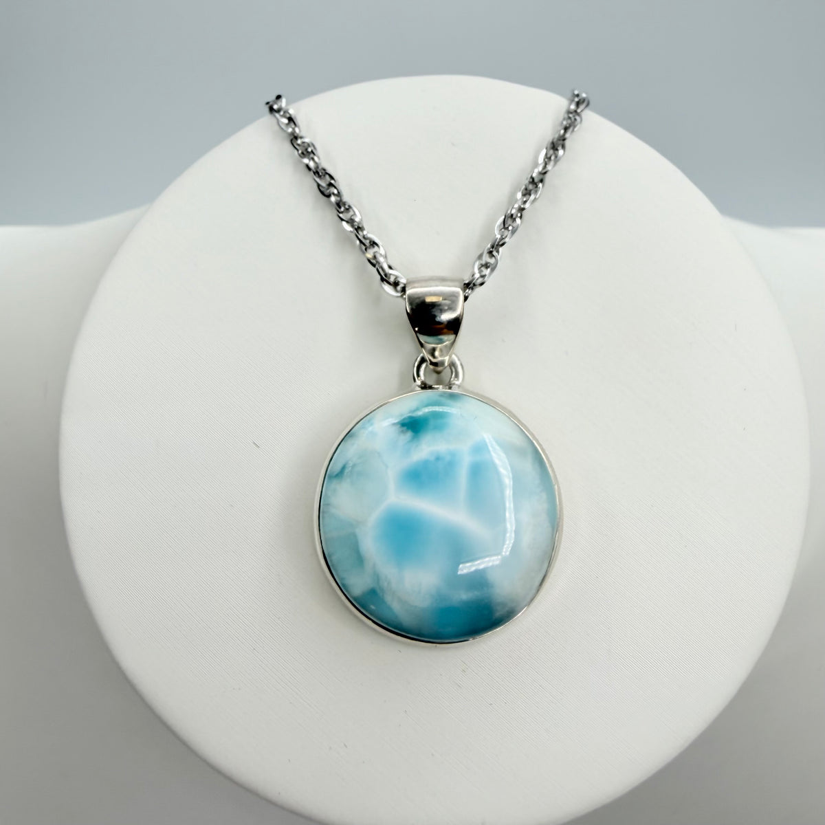 Ciondolo Larimar Argento 925 - Tondo