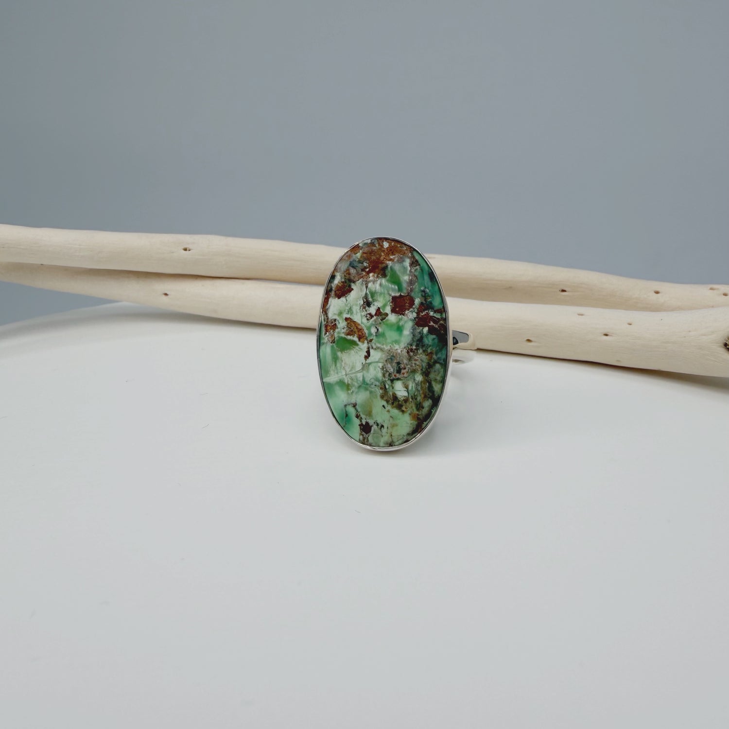Anello Variscite e Argento 925 - Ovale