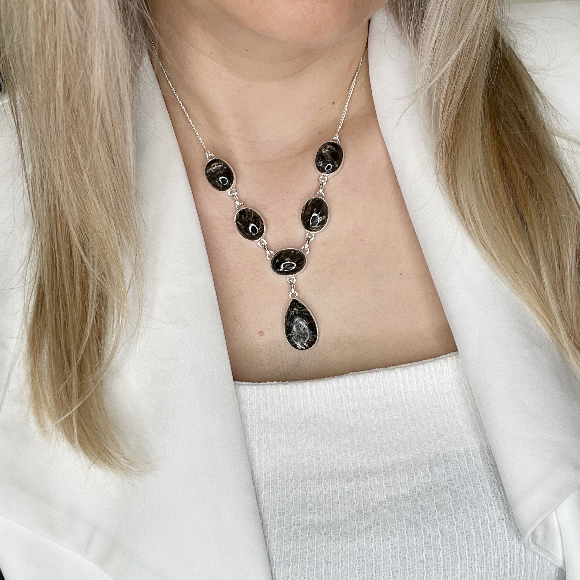 Collana Serafinite Nera Argento 925