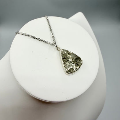 Ciondolo Pirite Grezza - Argento 925 - a Goccia