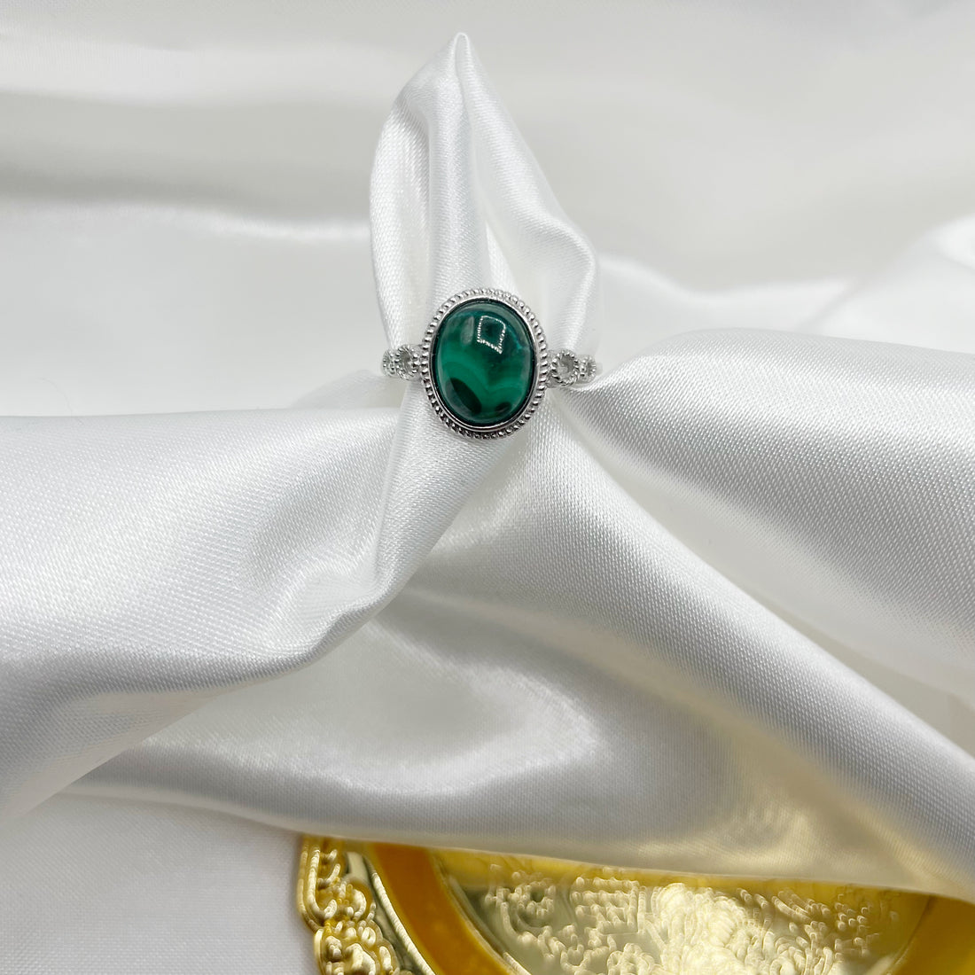 Anello Malachite Circle - Argento 925