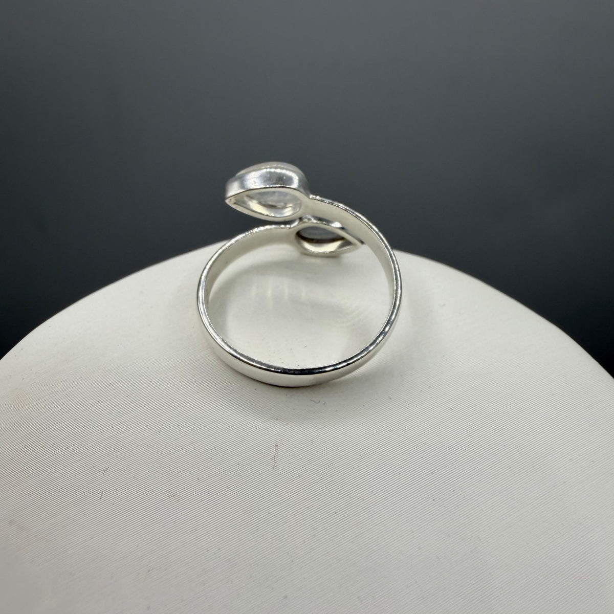 Anello Double Labradorite Bianca - Argento 925
